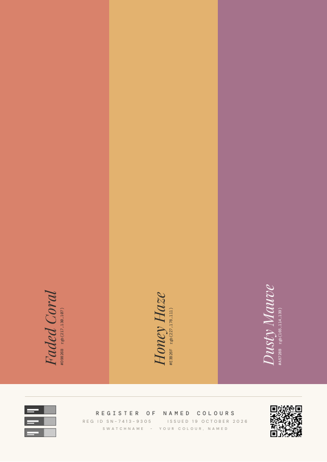 Color Field Designer Certificate sample with 3 colors