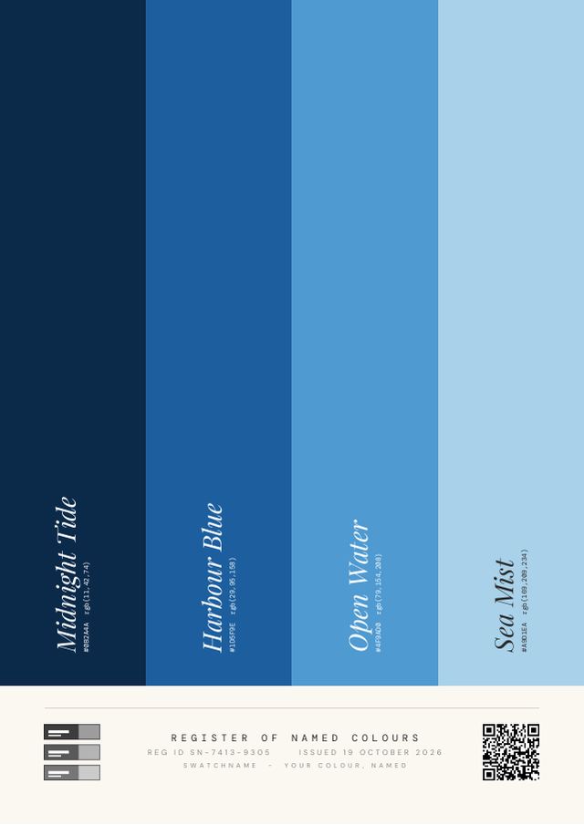 Color Field Designer Certificate sample with 4 colors